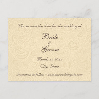 日付エレガントアイボリーフローラ葉書の保存 案内ポストカード