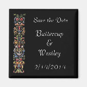 日付エレガントアンティークアートの磁石をカスタム保存 マグネット (正面)