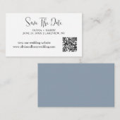 日付エレガントカードをミニマルに保存 | QRコード エンクロージャーカード (正面/裏面)