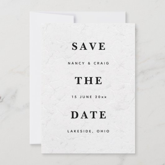 日付エレガントカードを保存するレース写真 セーブザデート (裏面)