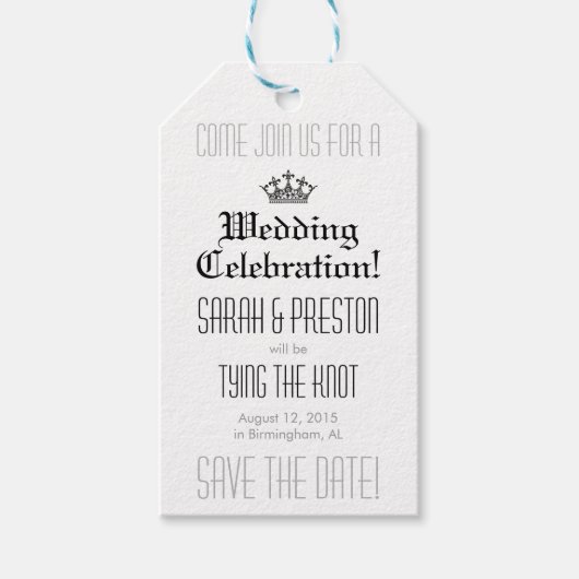 日付エレガントギフトラベルの保存 ギフトタグ (正面)