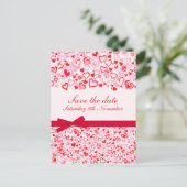 日付エレガントハートとbowsカードを保存する 案内ポストカード (スタンド正面)