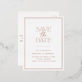 日付エレガントバラ金ゴールドの保存 箔招待状ポストカード (正面/裏面)