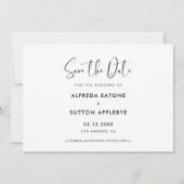 日付エレガントフォトモダンカードの保存 案内状 (裏面)