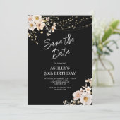 日付エレガントフローラ50番目の誕生日の保存 セーブザデート (スタンド正面)