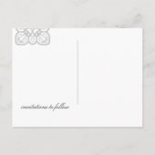 日付エレガントポストカードのカスタマイズ可能な保存 案内ポストカード (裏面)