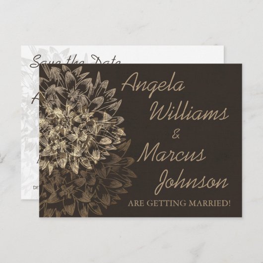 日付エレガントポストカードの保存 案内ポストカード (正面/裏面)