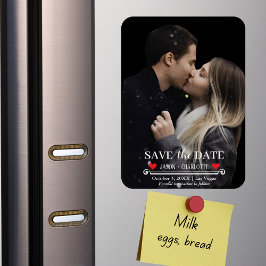 日付エレガントモダンの保存写真テンプレート マグネット