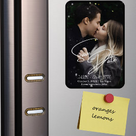 日付エレガントモダンの保存写真テンプレート マグネット