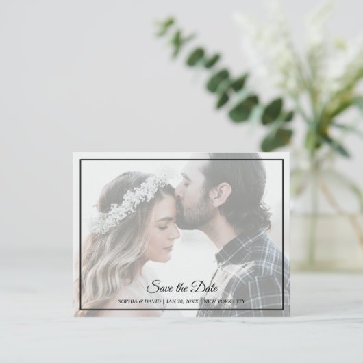 日付エレガント写真はがきを保存 ポストカード (スタンド正面)