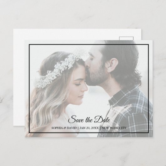 日付エレガント写真はがきを保存 ポストカード (正面/裏面)