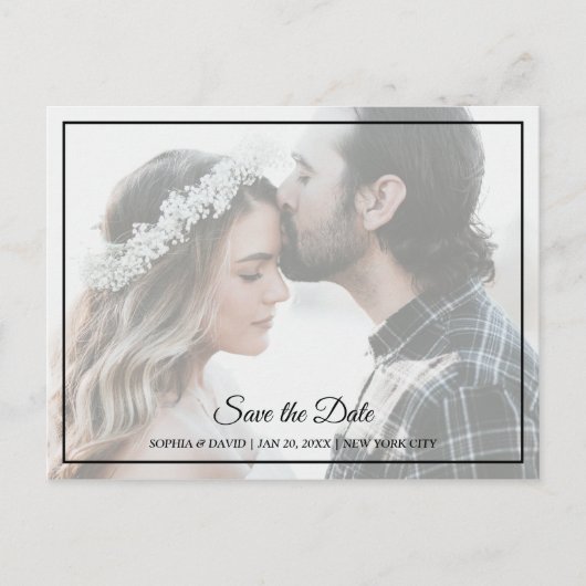 日付エレガント写真はがきを保存 ポストカード (正面)