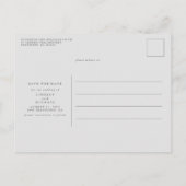 日付エレガント写真を保存するミニマリストAnno 案内ポストカード (裏面)