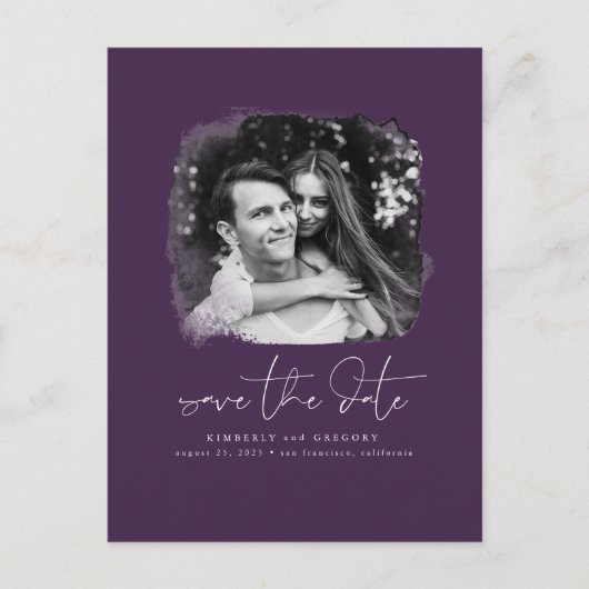 日付エレガント写真を保存するミニマリストAnno 案内ポストカード (正面)