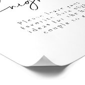 日付エレガント夜アイディアモダンブライダルシャワー記号 ポスター (角)