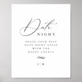日付エレガント夜アイディア活動の署名 ポスター (正面)