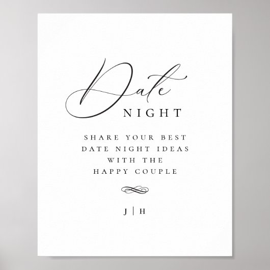 日付エレガント夜アイディア活動の署名 ポスター (正面)