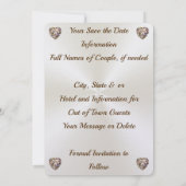 日付エレガント招待状の保存、カスタマイズ可能 招待状 (裏面)