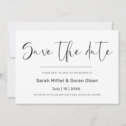 日付エレガント招待状の保存 招待状 (正面)