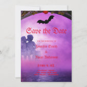 日付エレガント招待状を保存するゴシック式の結婚式 招待状 (正面)