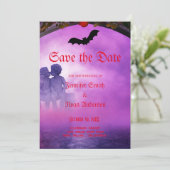 日付エレガント招待状を保存するゴシック式の結婚式 招待状 (スタンド正面)