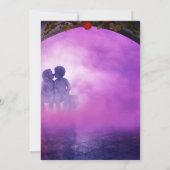 日付エレガント招待状を保存するゴシック式の結婚式 招待状 (裏面)