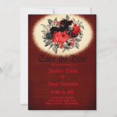 日付エレガント招待状を保存するゴシック式の結婚式 招待状 (正面)