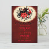 日付エレガント招待状を保存するゴシック式の結婚式 招待状 (スタンド正面)