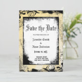 日付エレガント招待状を保存するゴシック式の結婚式 招待状 (スタンド正面)