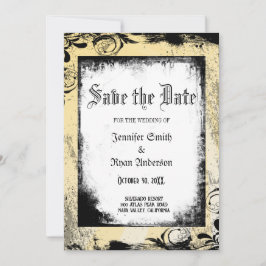 日付エレガント招待状を保存するゴシック式の結婚式 招待状