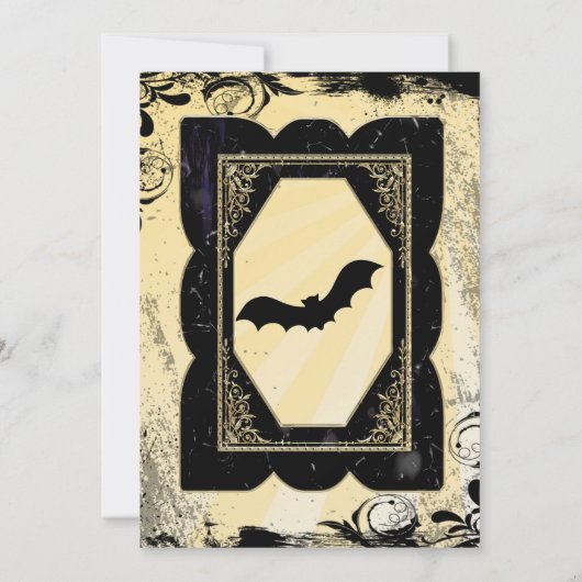 日付エレガント招待状を保存するゴシック式の結婚式 招待状 (裏面)