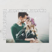 日付エレガント書道の写真カードを保存 セーブザデート (正面/裏面)