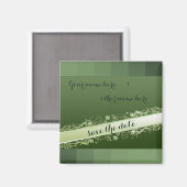 日付エレガント磁石を緑で保存 マグネット (正面/裏面)