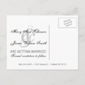 日付エレガント鍵をハート紫に保存 案内ポストカード (裏面)