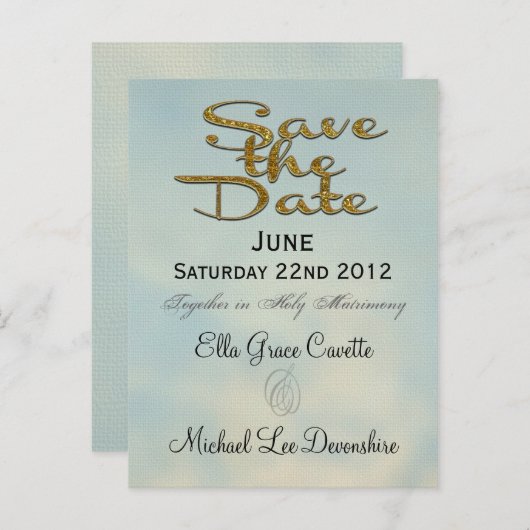 日付エレガントIIのリマインダ結婚ーを保存 案内ポストカード (正面/裏面)