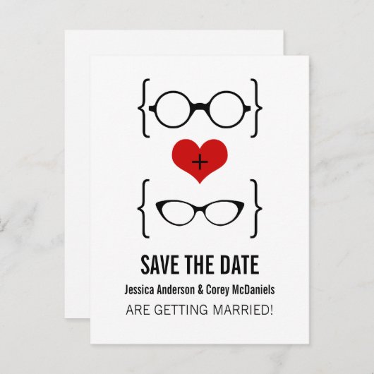 日付オタク系のはがきを保存する眼鏡 案内ポストカード (正面/裏面)