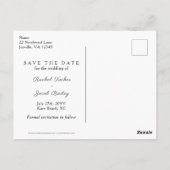 日付オーバーレイエレガントバナーの写真を保存結婚する ポストカード (裏面)