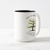 日付カスタマイズ付き家族再会系譜ツリー ツートーンマグカップ (正面右)