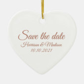 日付カスタムの通知結婚の保存 セラミックオーナメント (正面)
