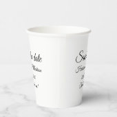 日付カスタムの通知結婚の保存 紙コップ (右)