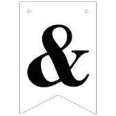 日付カスタム付きイニシャルの新婦+新郎結婚 バンティングフラッグ (第2の旗)