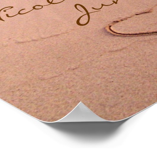 日付カスタム付きビーチポスターの愛 ポスター (角)