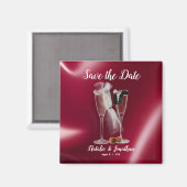 日付カスタム磁石を保存するワイングラス マグネット (正面/裏面)