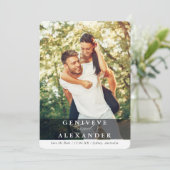 日付カップルのモダン写真名を上書き保存 招待状 (スタンド正面)