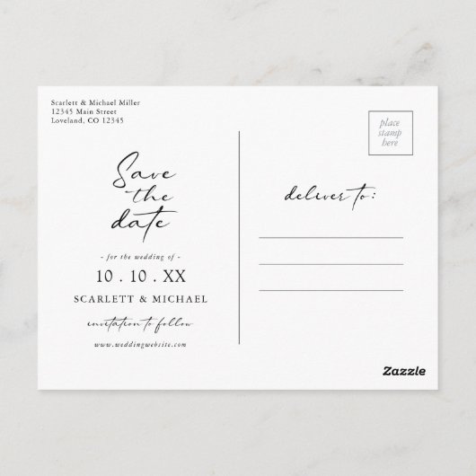 日付カラフルの保存 ポストカード (裏面)