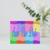 日付カラフルの保存 案内ポストカード (スタンド正面)