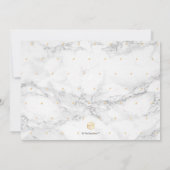 日付カレスペインのンダーの大理石金ゴールドを保存フェイクする 招待状 (裏面)