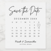 日付カレモダンンダリストのミニマルな白を保存 ワインラベル (シングルラベル)