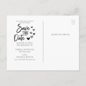 日付カレンダーのハガキの手書きハート 案内ポストカード (裏面)