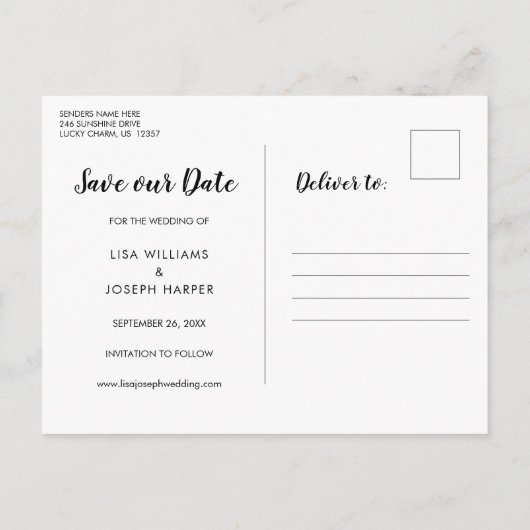 日付カレンダーのハートメイソンJar Chalkboardの保存 案内ポストカード (裏面)